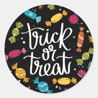 Candy Trick Or Treat Halloween Classic Round Sticker