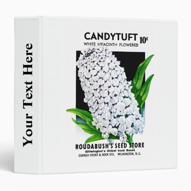 Candy Tuft Seed Packet Label Binder (Front/Spine)