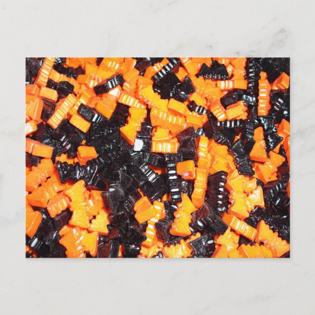 Candy Vampire Bats Black & Orange Postcard (Front)