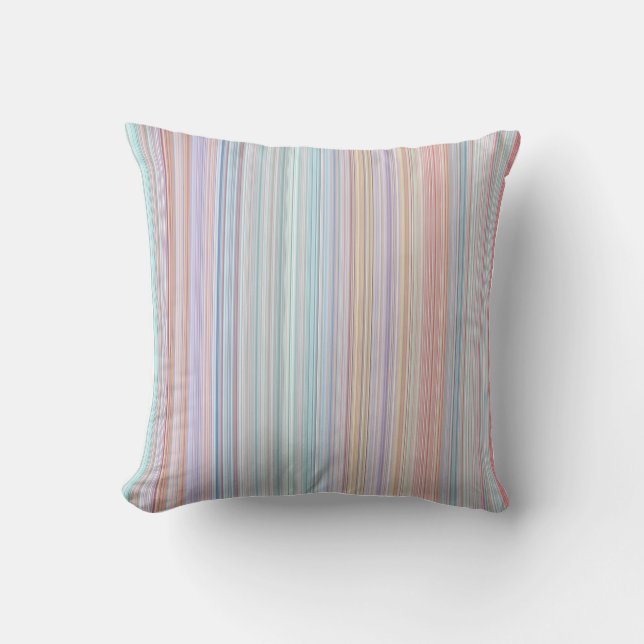 Candy Vertical Stripes Throw Pillow (Front)