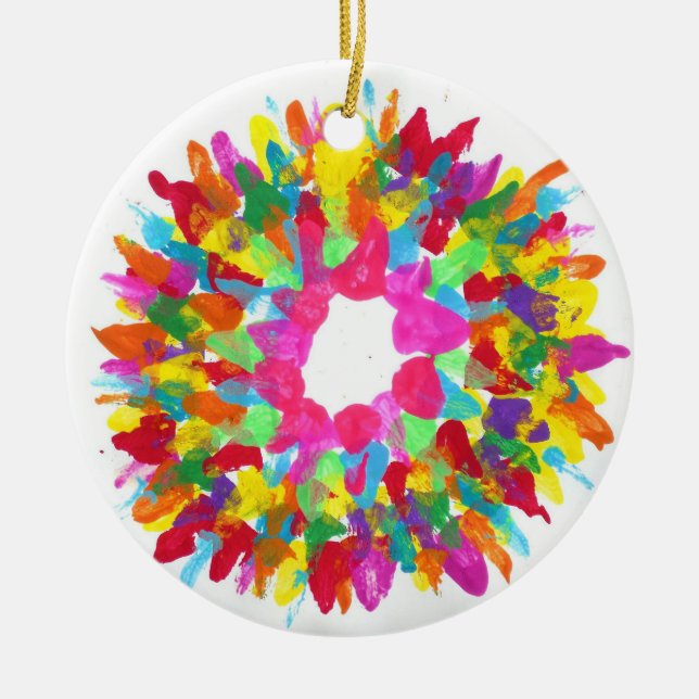 Candy Waters Autism Artist Ceramic Ornament (Front)