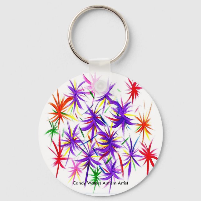 Candy Waters Autism Artist Keychain (Front)