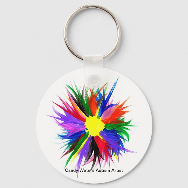 Candy Waters Autism Artist Keychain (Front)