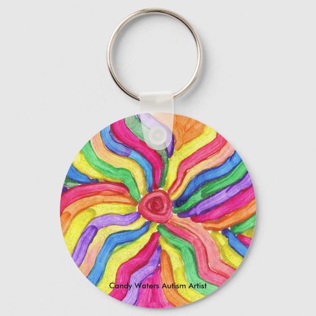 Candy Waters Autism Artist Keychain (Front)