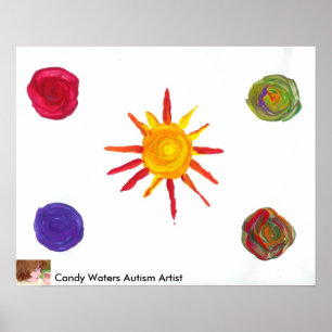 Candy Waters Autisme Artiste Peinture Poster