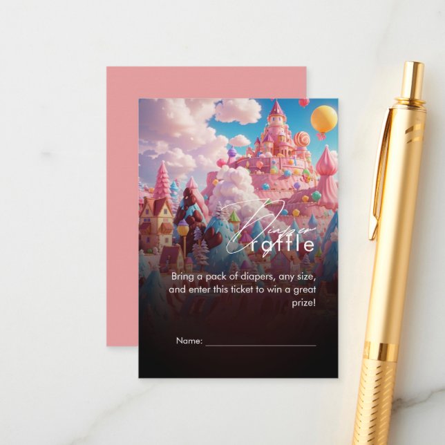 Candy World Cute Baby Shower Enclosure Card (Front/Back In Situ)