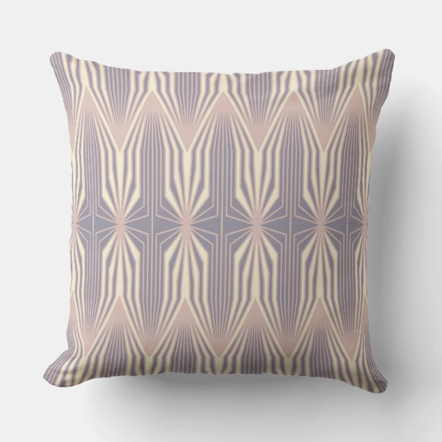 Candy yellow Artdeco pattern Throw Pillow (Front)