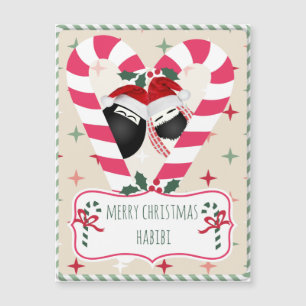 CandyCane heart HABIBI Magnet Christmas Card
