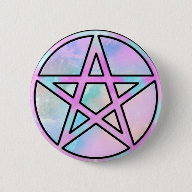 Candygram Pastel Pentagram 2 Inch Round Button (Front)