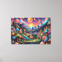 Candyland ai  art Stretched Canvas Print