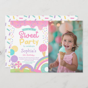 Candyland and Ice Cream Fully Customizable Invitation