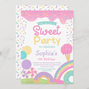 Candyland and Ice Cream Fully Customizable Invitation