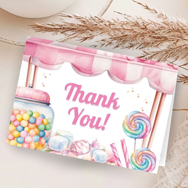 Candyland Baby Shower Folded Thank You Cards (Creator Uploaded)