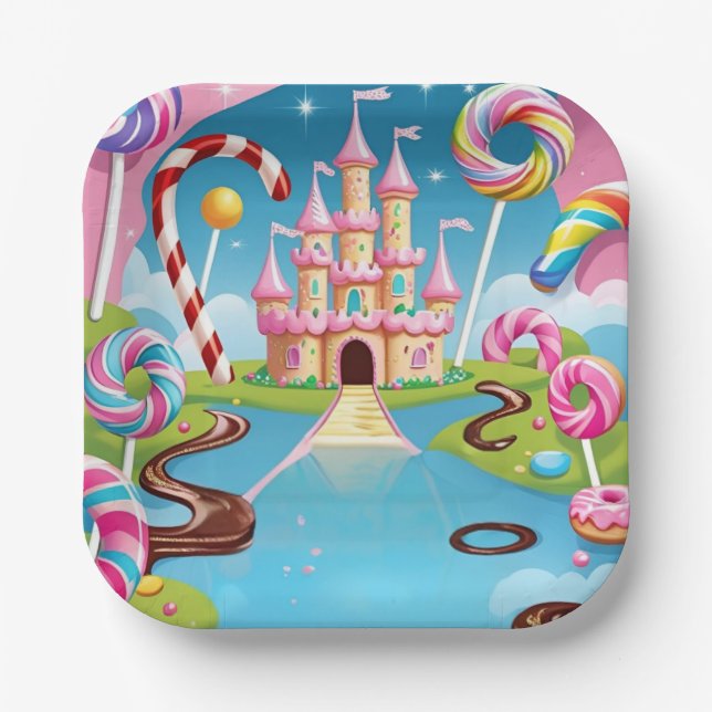 Candyland Birthday Party Plate (Front)