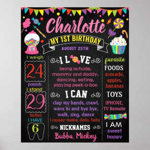 Candyland Candy Candies Tableau de bord d'annivers