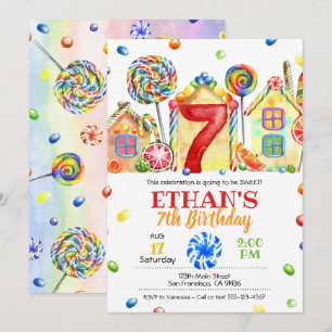 Candyland Candy Invitation pour le thème des bonbo
