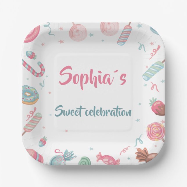 Candyland Candy Land Party Paper Plate (Front)
