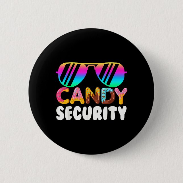 Candyland Candy Security Funny Candy Halloween 2 Inch Round Button (Front)