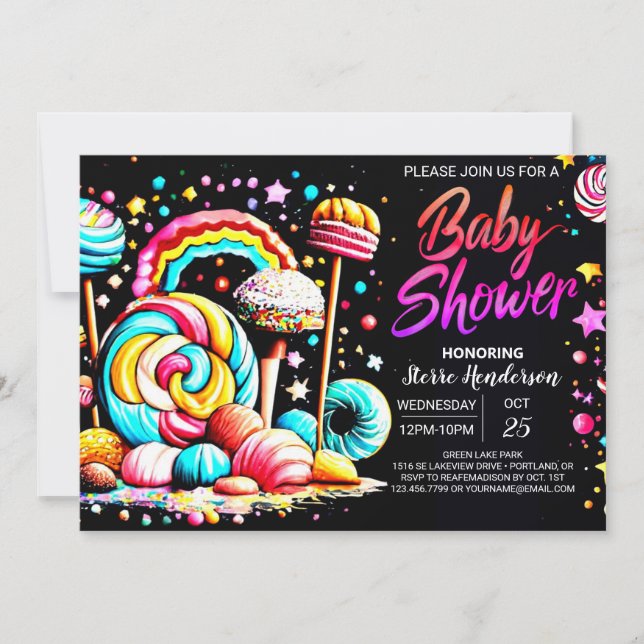 Candyland Dreamland Baby Shower Invitation (Front)