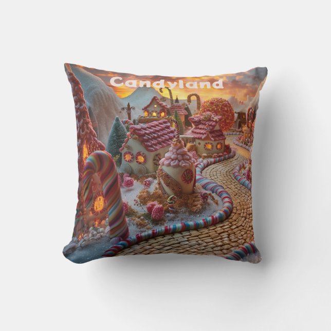 Candyland fantasy throw pillow (Front)