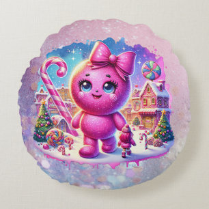 CandyLand GumDrop Round Pillow