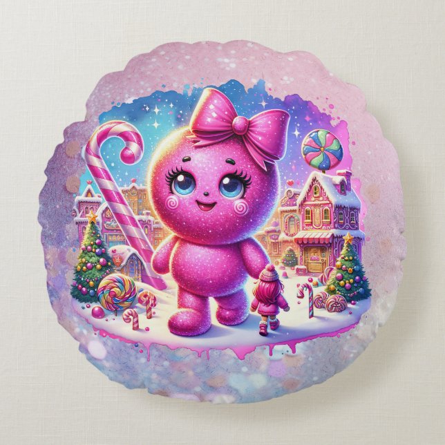 CandyLand GumDrop Round Pillow (Front)
