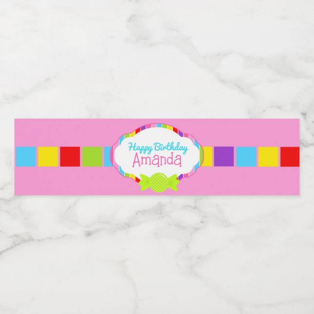 Candyland Inspired Water Bottle Wrappers Water Bottle Label (Single Label)
