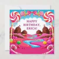 Candyland Landscape Birthday Greeting Scene 🍭