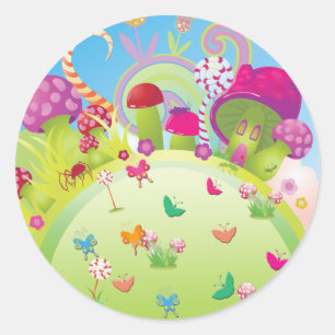 Candyland Magic Classic Round Sticker
