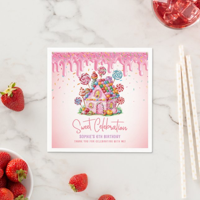 Candyland Sweet Celebration Birthday Party Napkin (Insitu)