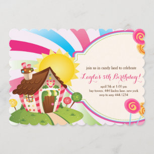 Candyland Sweet Shop Invitations d'anniversaire