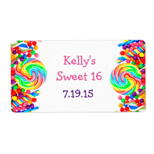 Candyland thème Sweet 16 Étiquette préféré personn