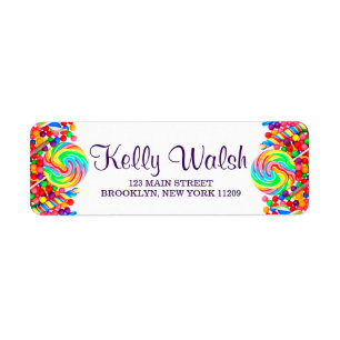 Candyland Theme Sweet 16 Retourner Étiquettes d'ad