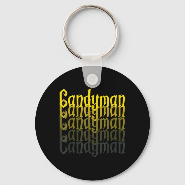 Candyman Backwards Mirror Halloween Custome Funny Keychain (Front)