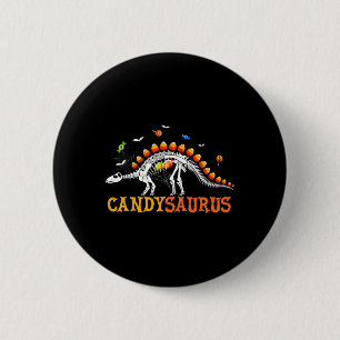 Candysaurus Candy Corn Dinosaur Skeleton Happy Hal 2 Inch Round Button