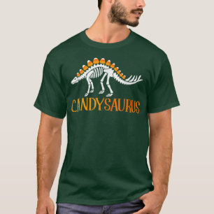 Candysaurus Lazy Halloween Costume Funny Dinosaur T-Shirt