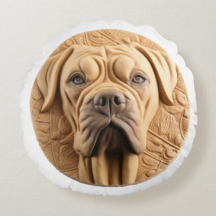 Cane Corso 3D Inspired Round Pillow