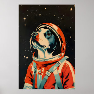 Cane Corso Astronaut Poster, Cane Corso Retro Poster