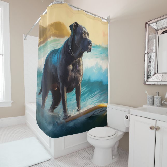 Cane Corso Beach Surfing Painting (In Situ)