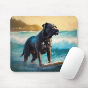 Cane Corso Beach Surfing Painting Mouse Pad