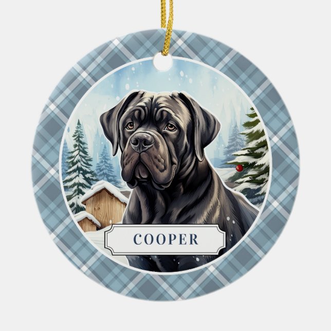 Cane Corso Ceramic Circle Ornement (Devant)