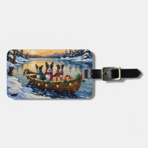 Cane Corso Christmas Boat Holiday Luggage Tag