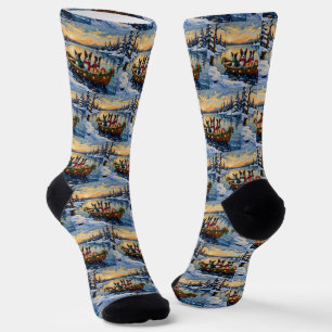 Cane Corso Christmas Boat Holiday Socks