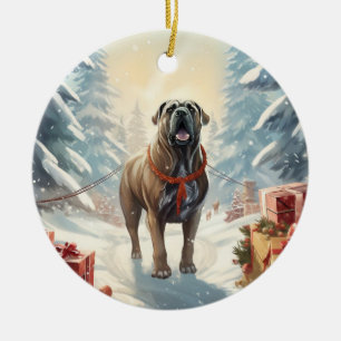 Cane Corso christmas,dog memorial gift,dog lover g Ceramic Ornament