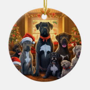 Cane Corso christmas,dog memorial gift,dog lover g Ceramic Ornament