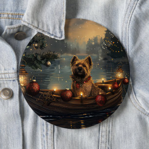 Cane Corso Christmas Festive Voyage 6 Inch Round Button