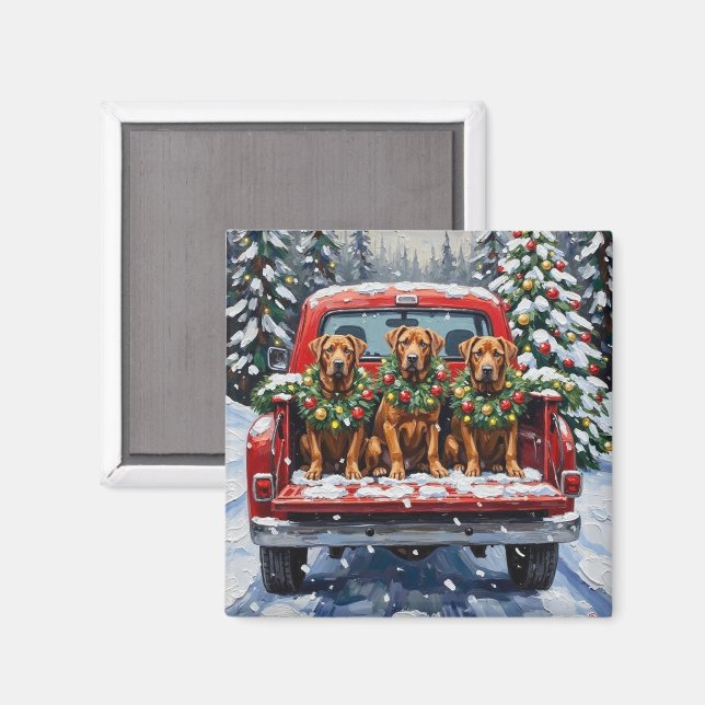 Cane Corso Christmas Red Truck Holiday Magnet (Front/Back)