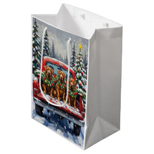 Cane Corso Christmas Red Truck Holiday Medium Gift Bag