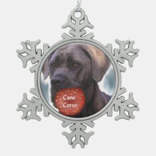 Cane Corso Christmas Snowflake Pewter Christmas Ornament