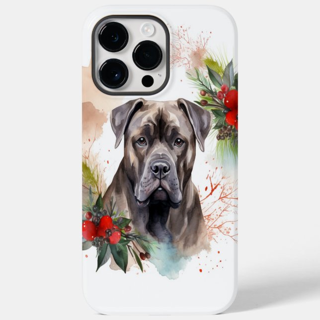 Cane Corso Christmas Wreath Festive Pup Case-Mate iPhone Case (Back)